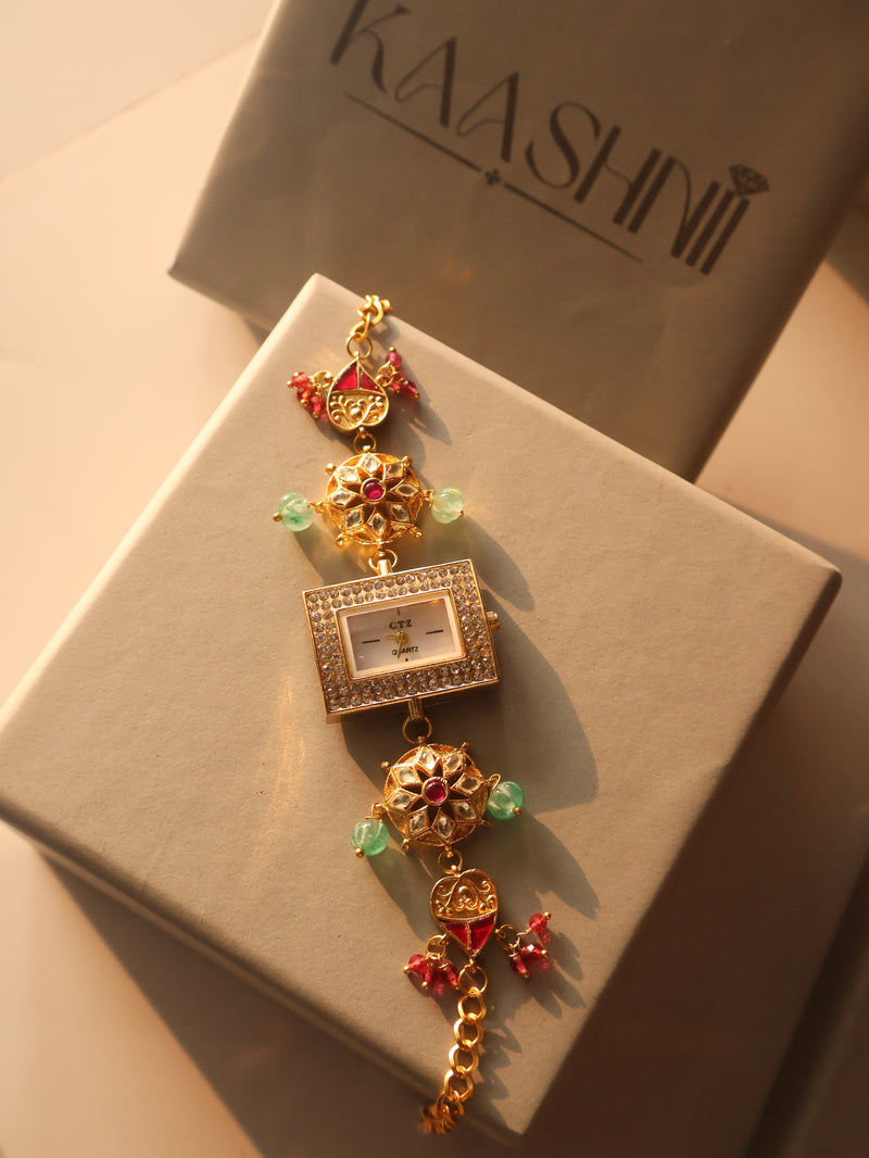 Zeewa Kundan Wrist Watch