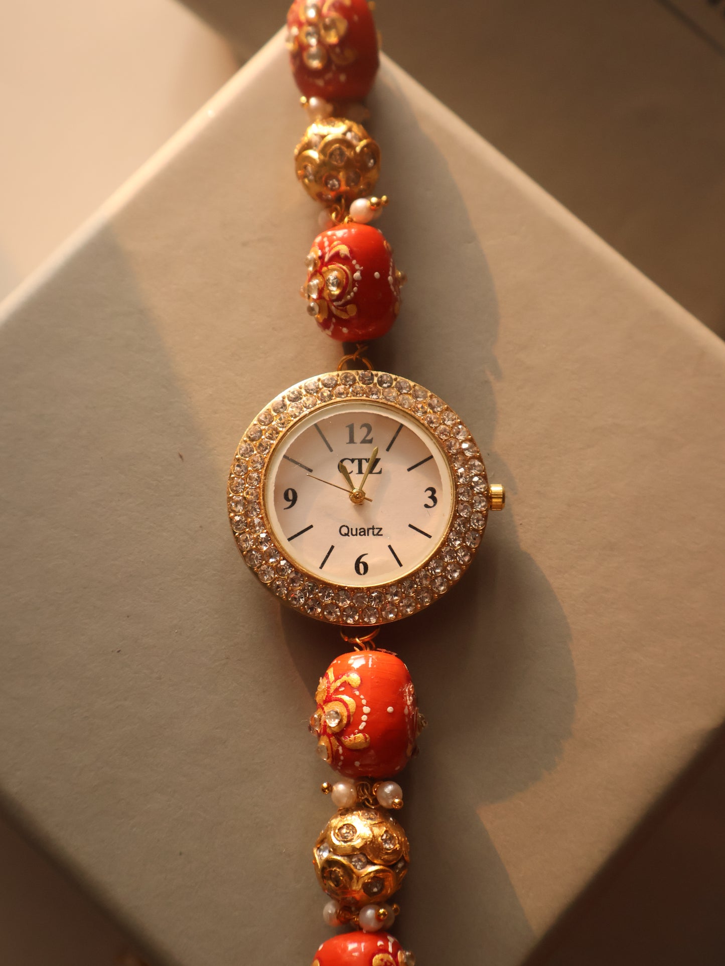 Daneera Coral Meenakari Wrist Watch