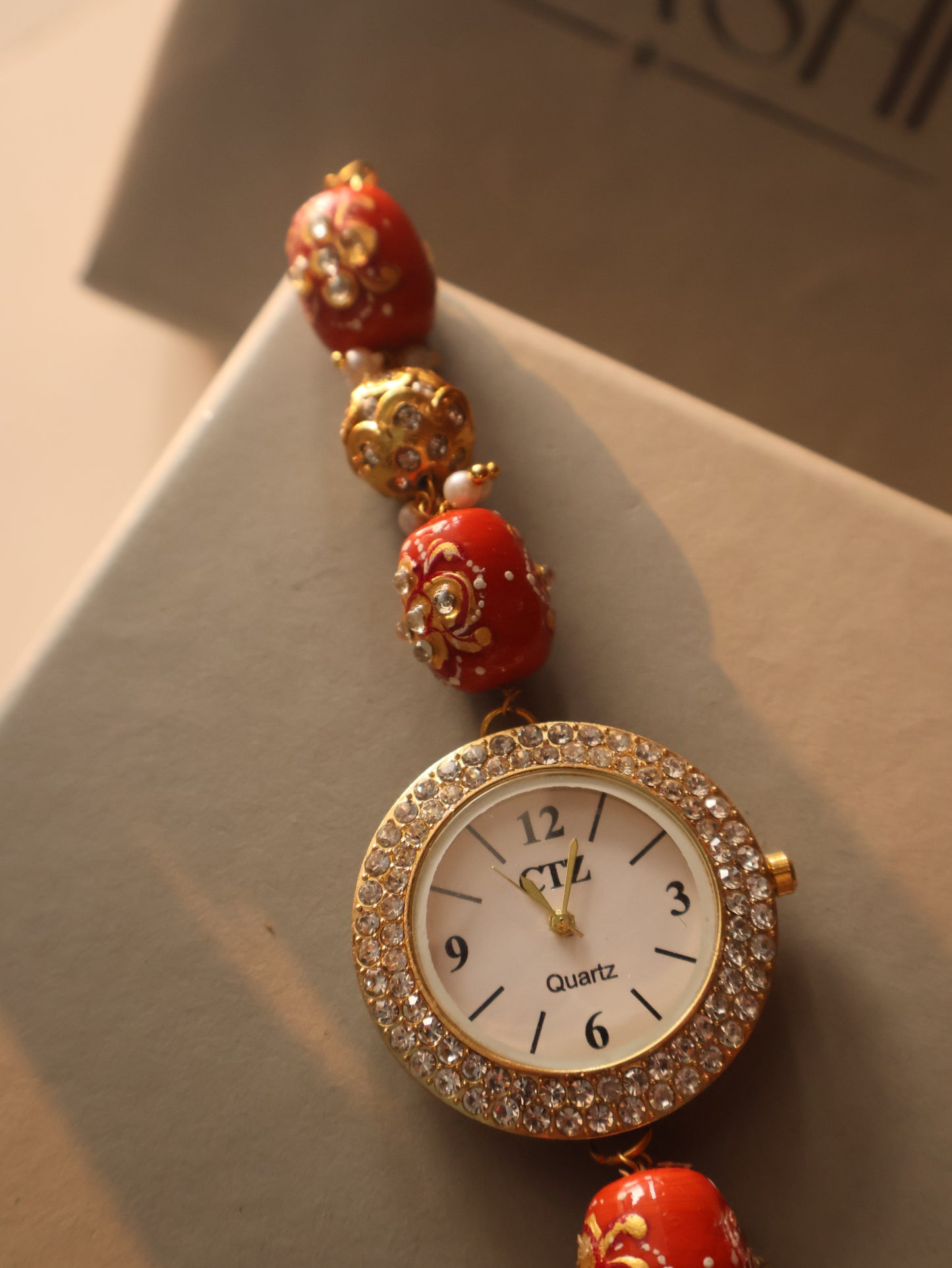 Daneera Coral Meenakari Wrist Watch
