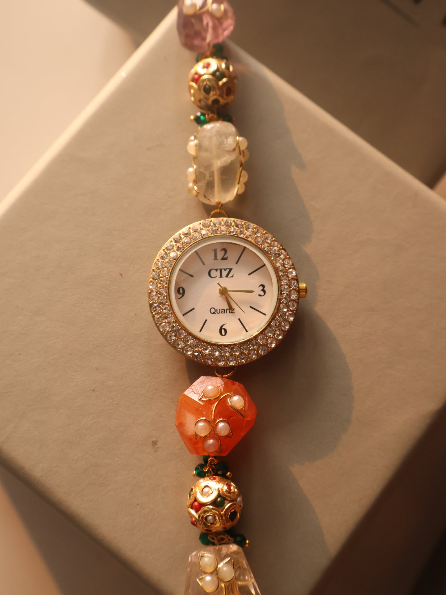 Daneera Coral Meenakari Wrist Watch