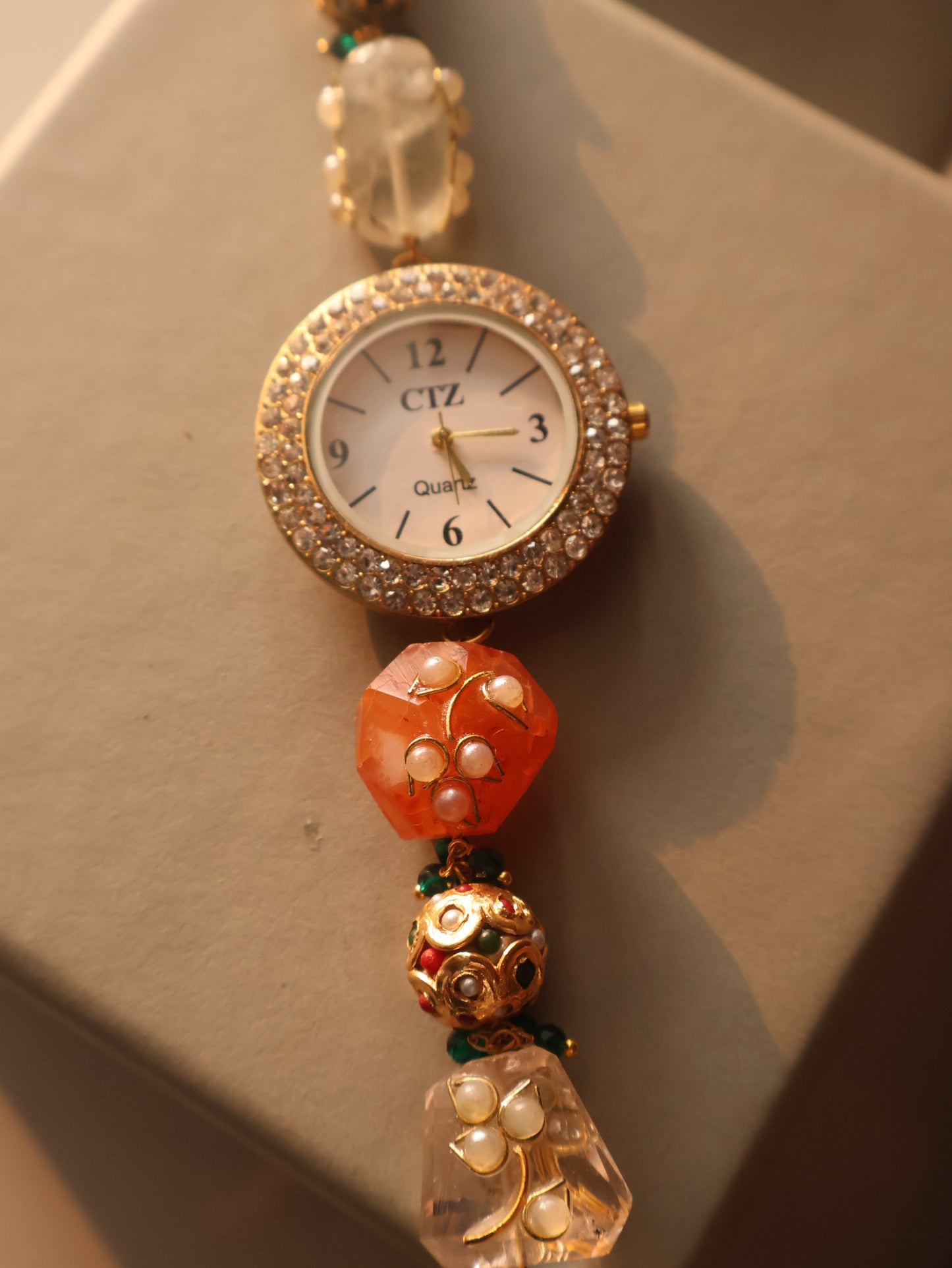 Daneera Coral Meenakari Wrist Watch