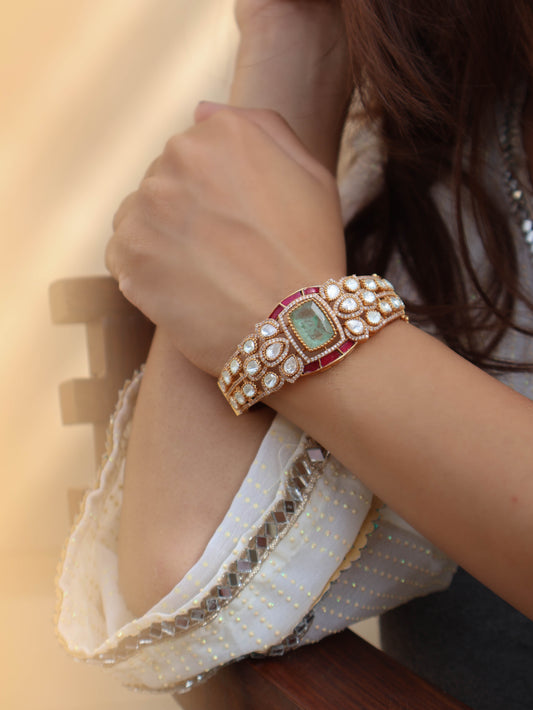 Ceren Mint Polki Bangle