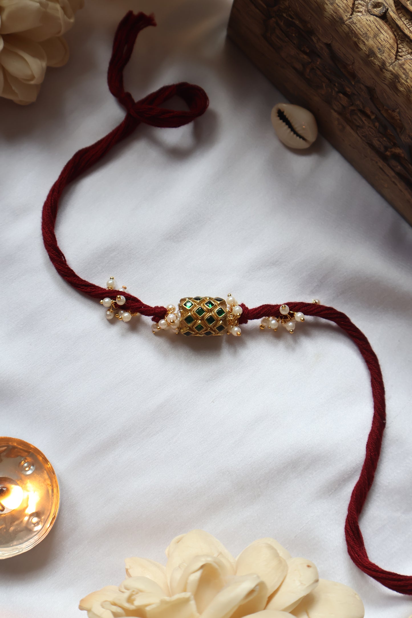 Aryan Red Kundan Rakhi
