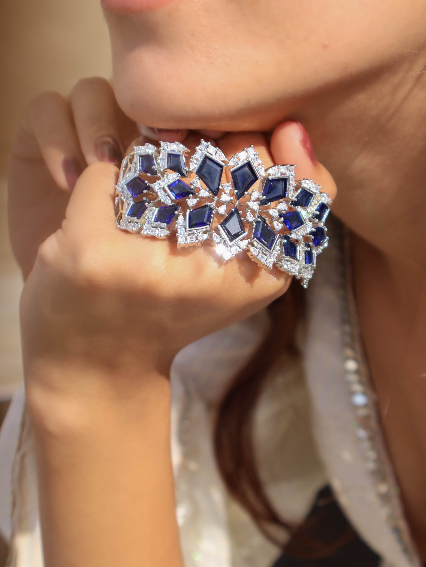 Amy Blue Victorian Bangle