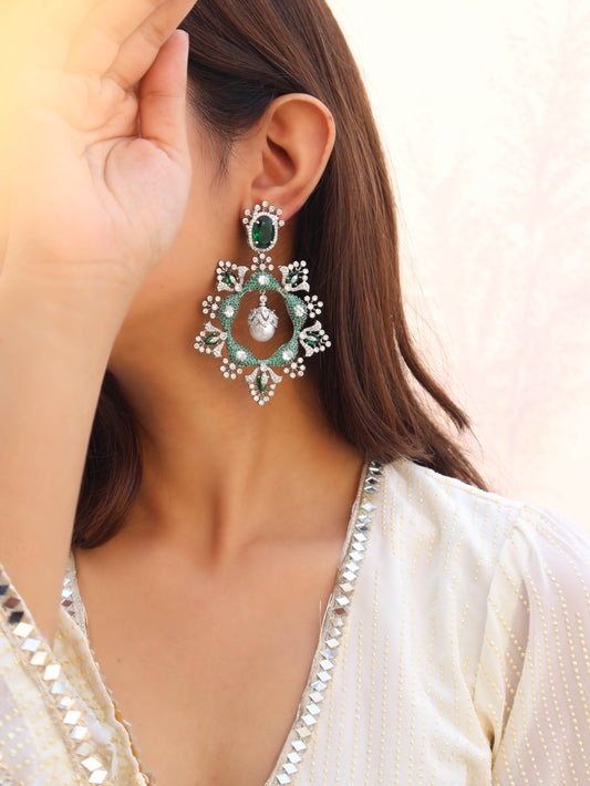 Akia Green Victorian Earrings