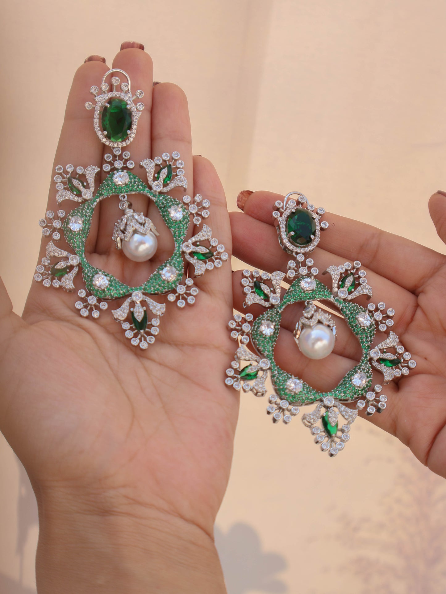 Akia Green Victorian Earrings
