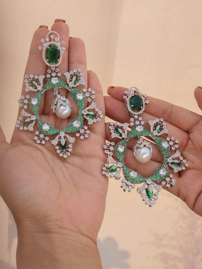 Akia Green Victorian Earrings