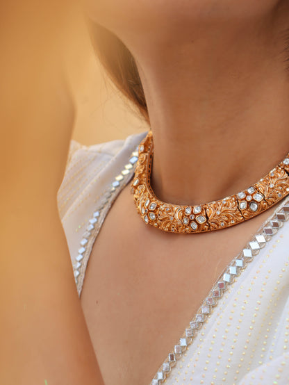 Maya Polki Embossed Necklace Set