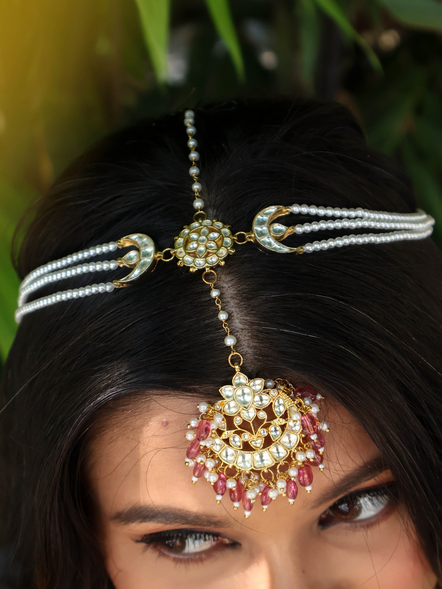 Eva Pink Kundan Sheeshphool