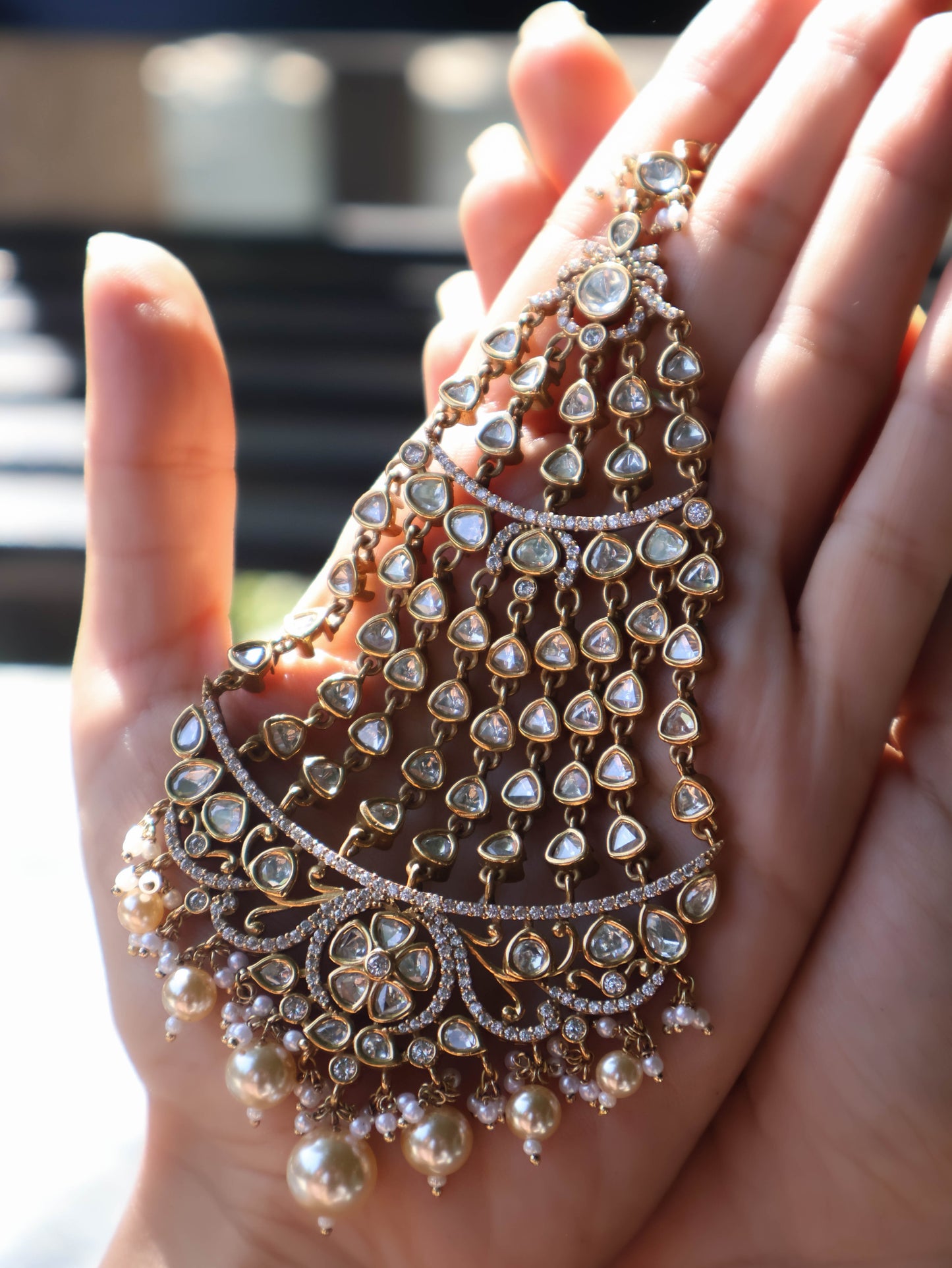 Kamya Antique Polki Passa/Jhoomar