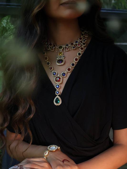 Astrid  Multicolour Victorian  Necklace Set
