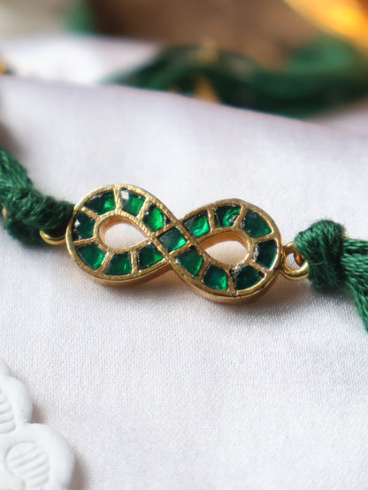 Khair Green Kundan Rakhi