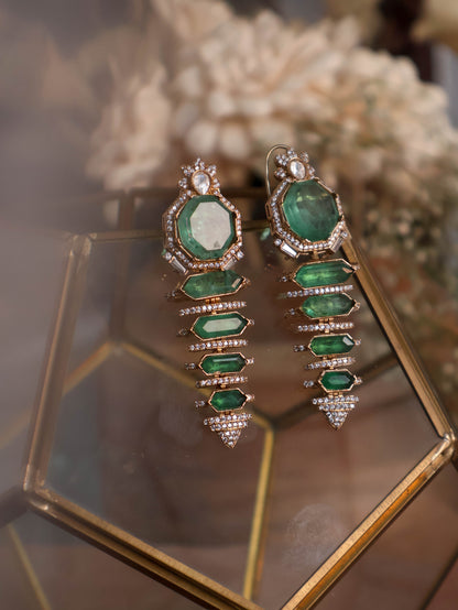 Azeela Mint Green Polki Earrings