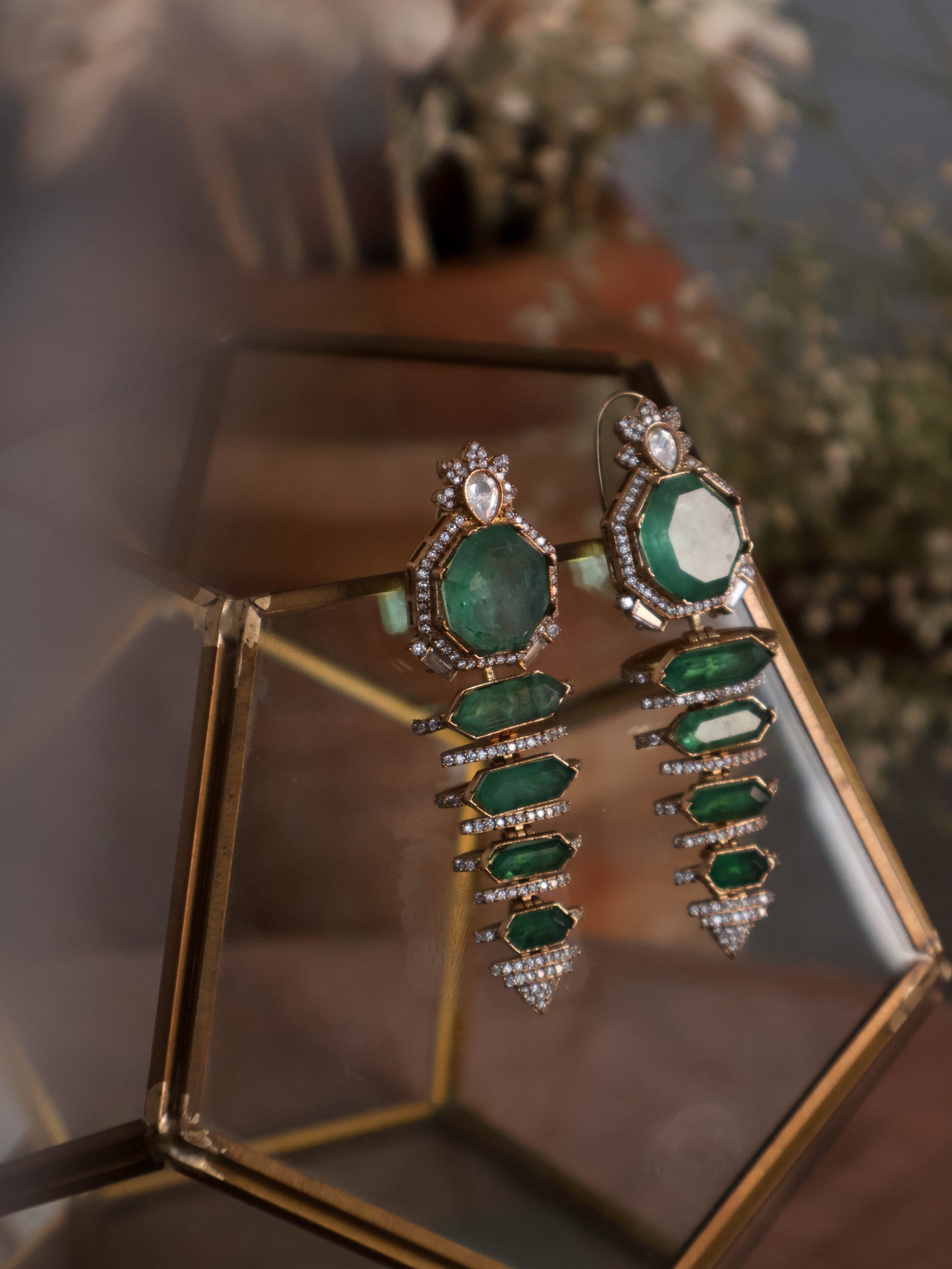Azeela Mint Green Polki Earrings