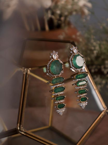 Azeela Mint Green Polki Earrings