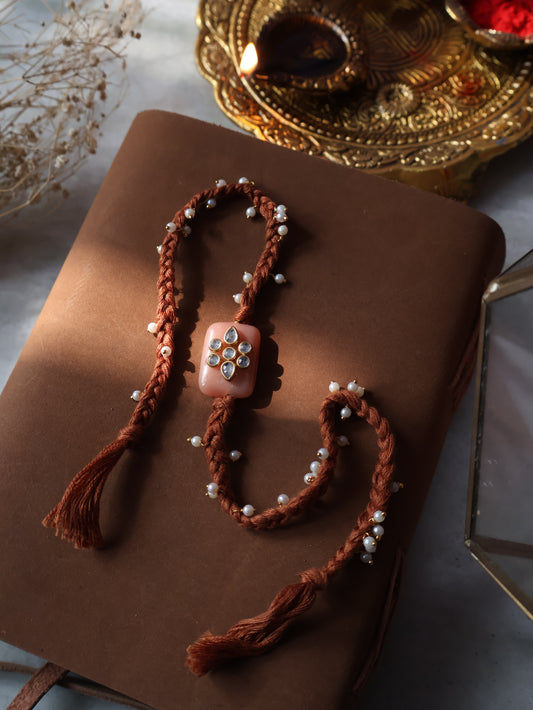 Reevat Brown Kundan Rakhi