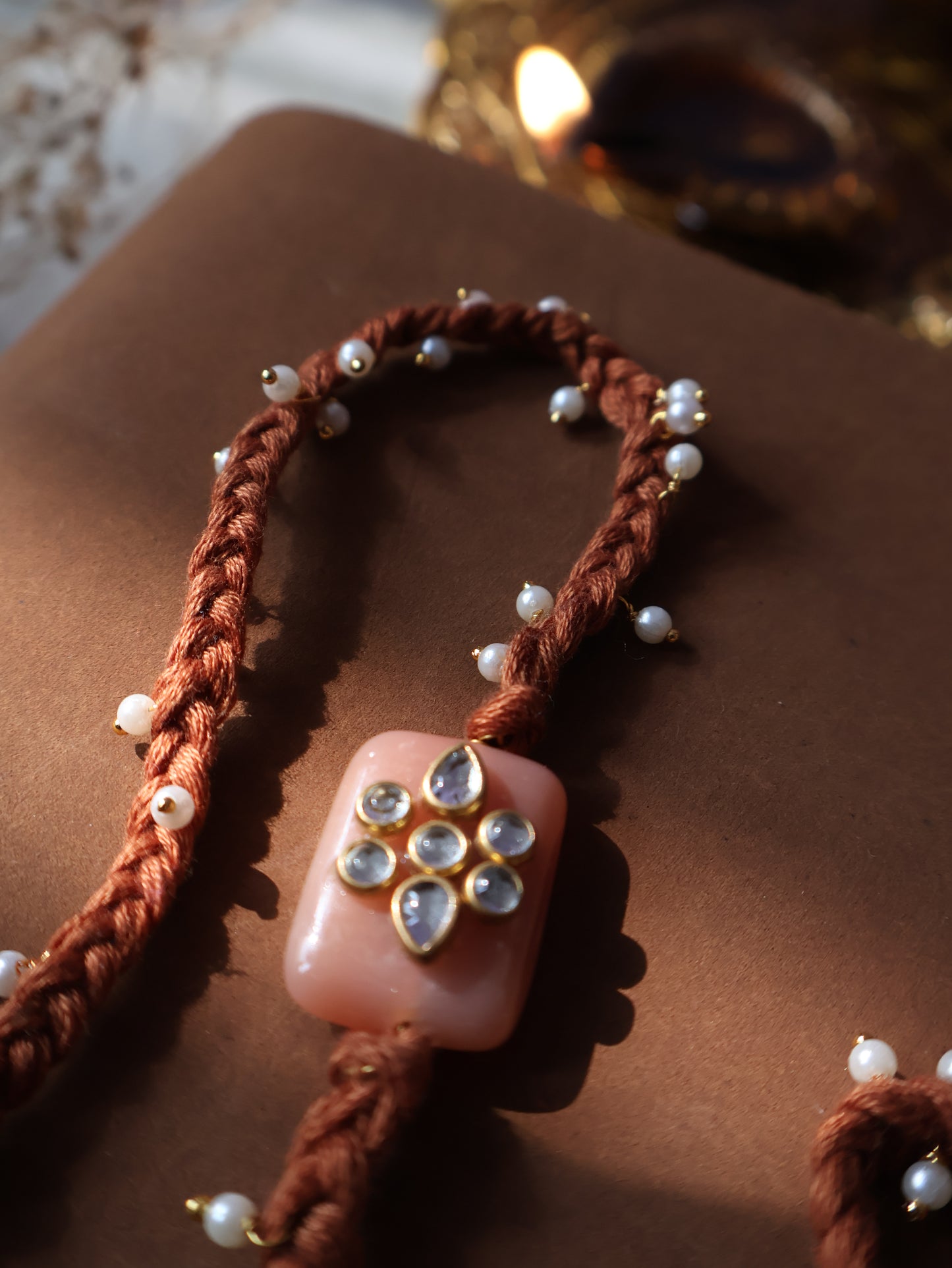 Reevat Brown Kundan Rakhi