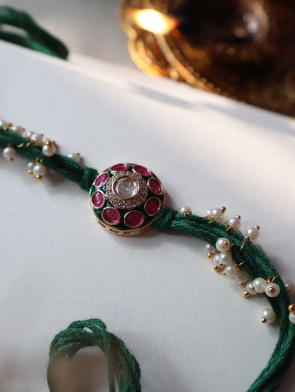 Eshal Red Polki Rakhi