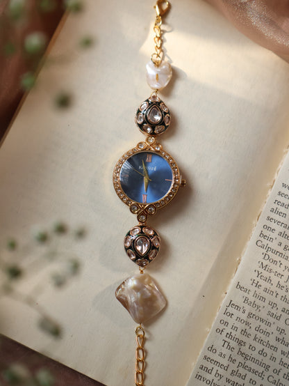 Sea Polki Meenakari Wrist Watch