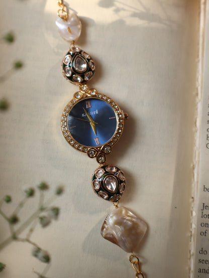 Sea Polki Meenakari Wrist Watch