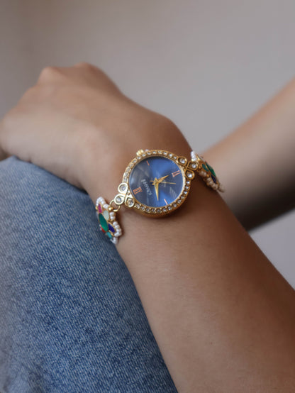 Derya Multicolored Kundan Wrist Watch