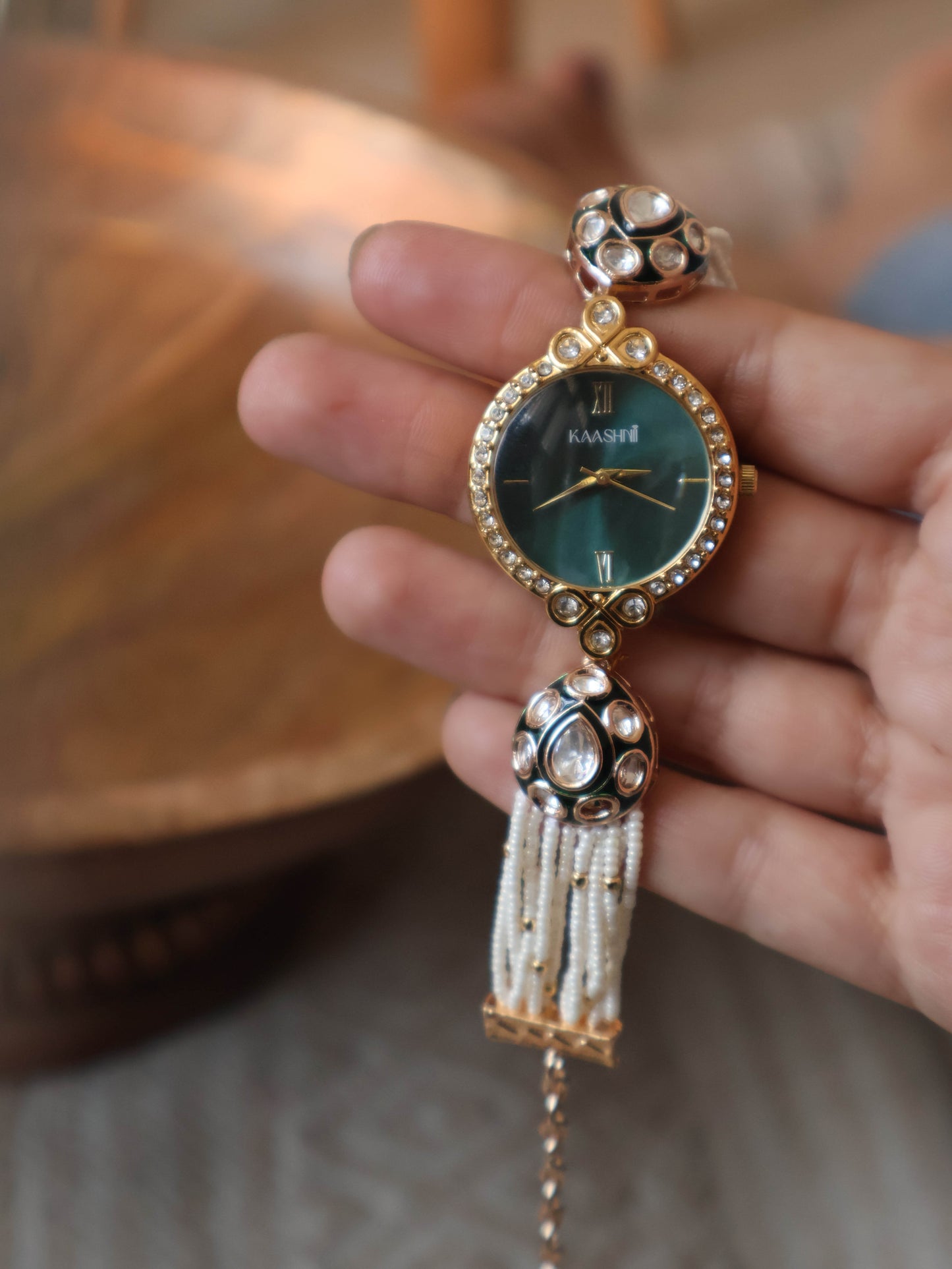 Azure Polki Meenakari Wrist Watch
