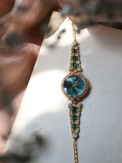 Nysha Polki Green Wrist Watch