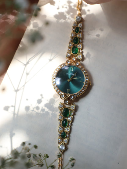Nysha Polki Green Wrist Watch