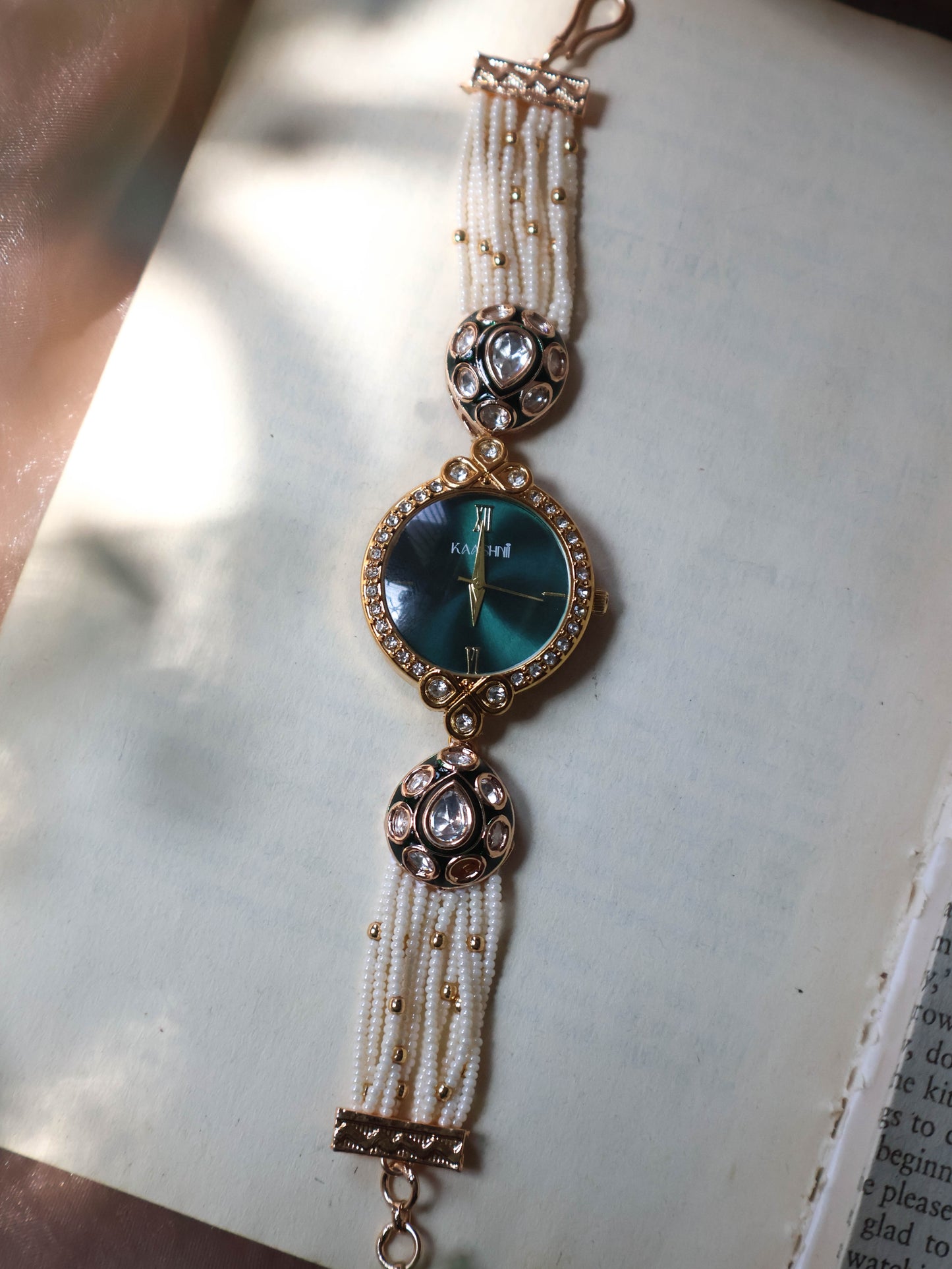 Azure Polki Meenakari Wrist Watch