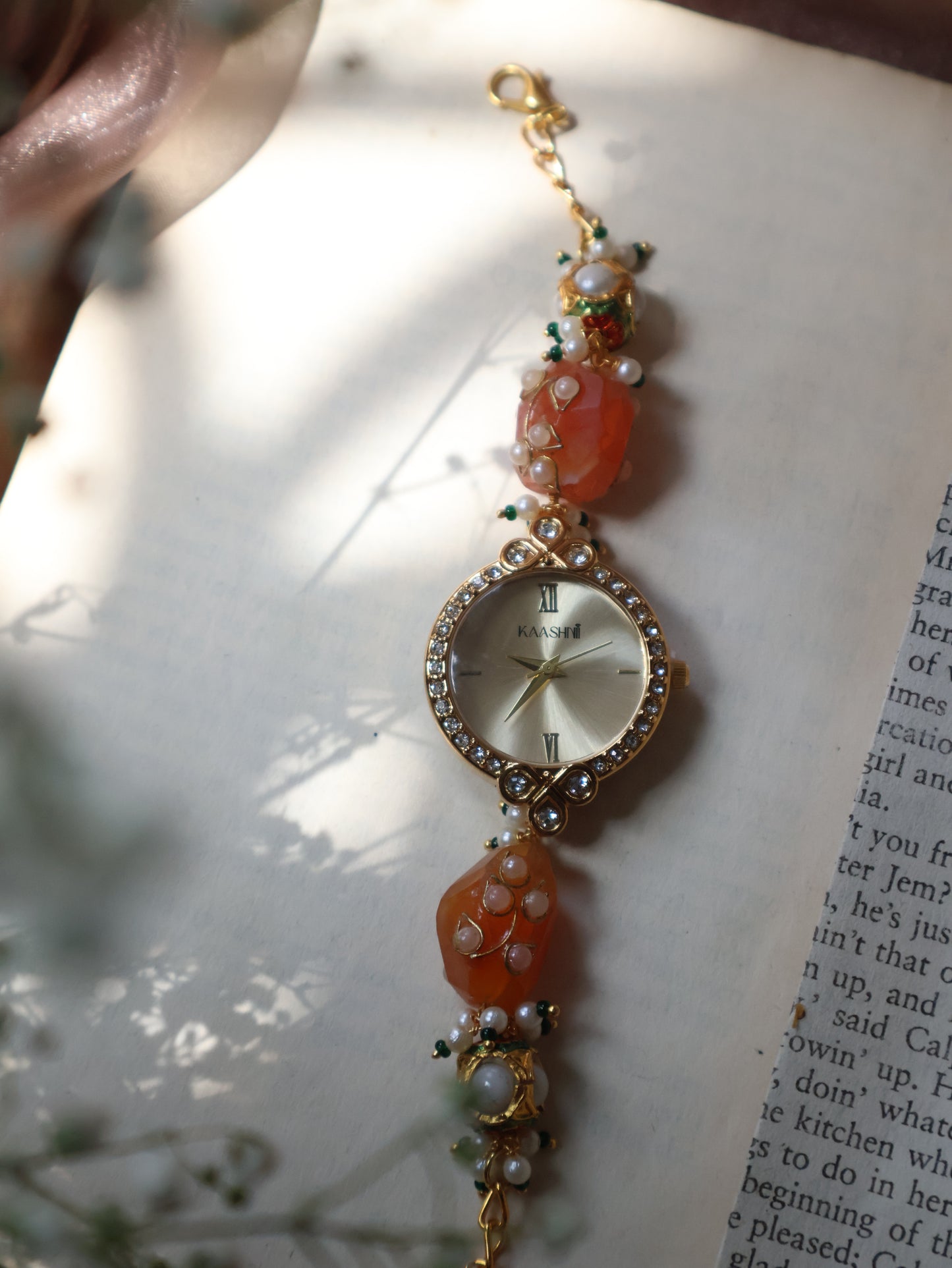 Sun Shine Kundan Wrist Watch