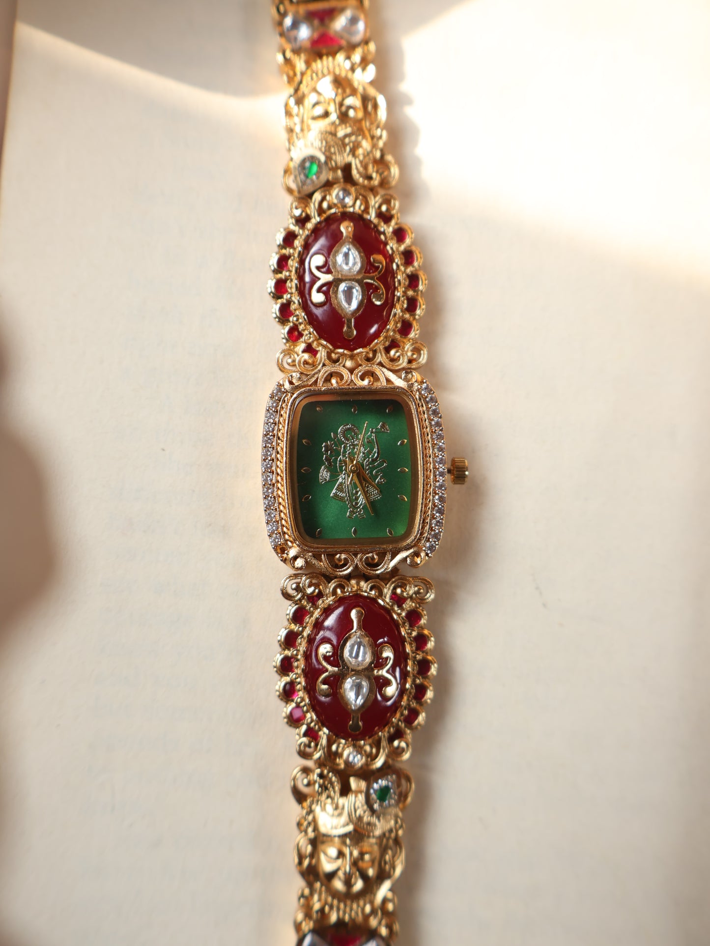 Krishavi Kundan Wrist Watch