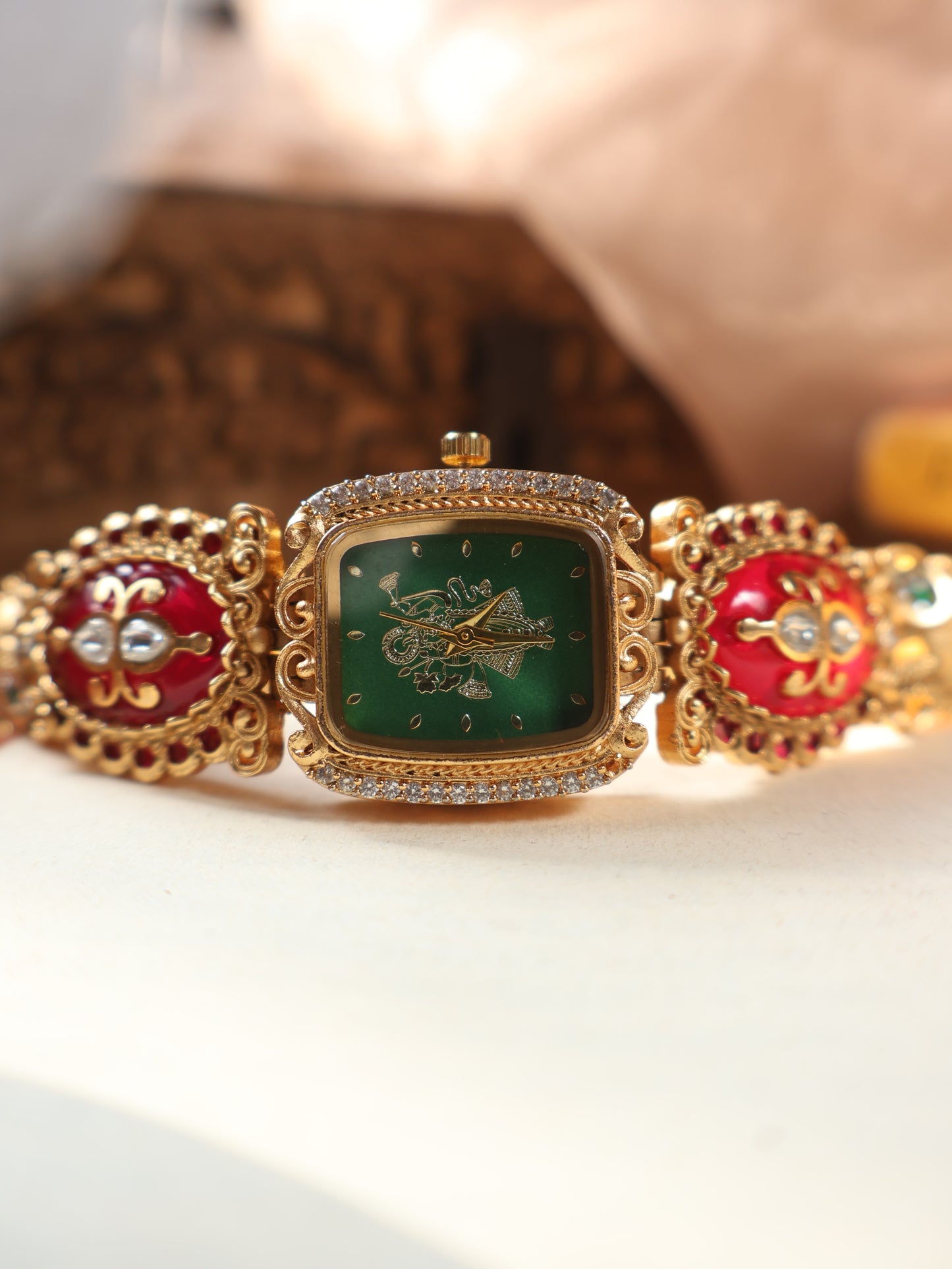 Krishavi Kundan Wrist Watch