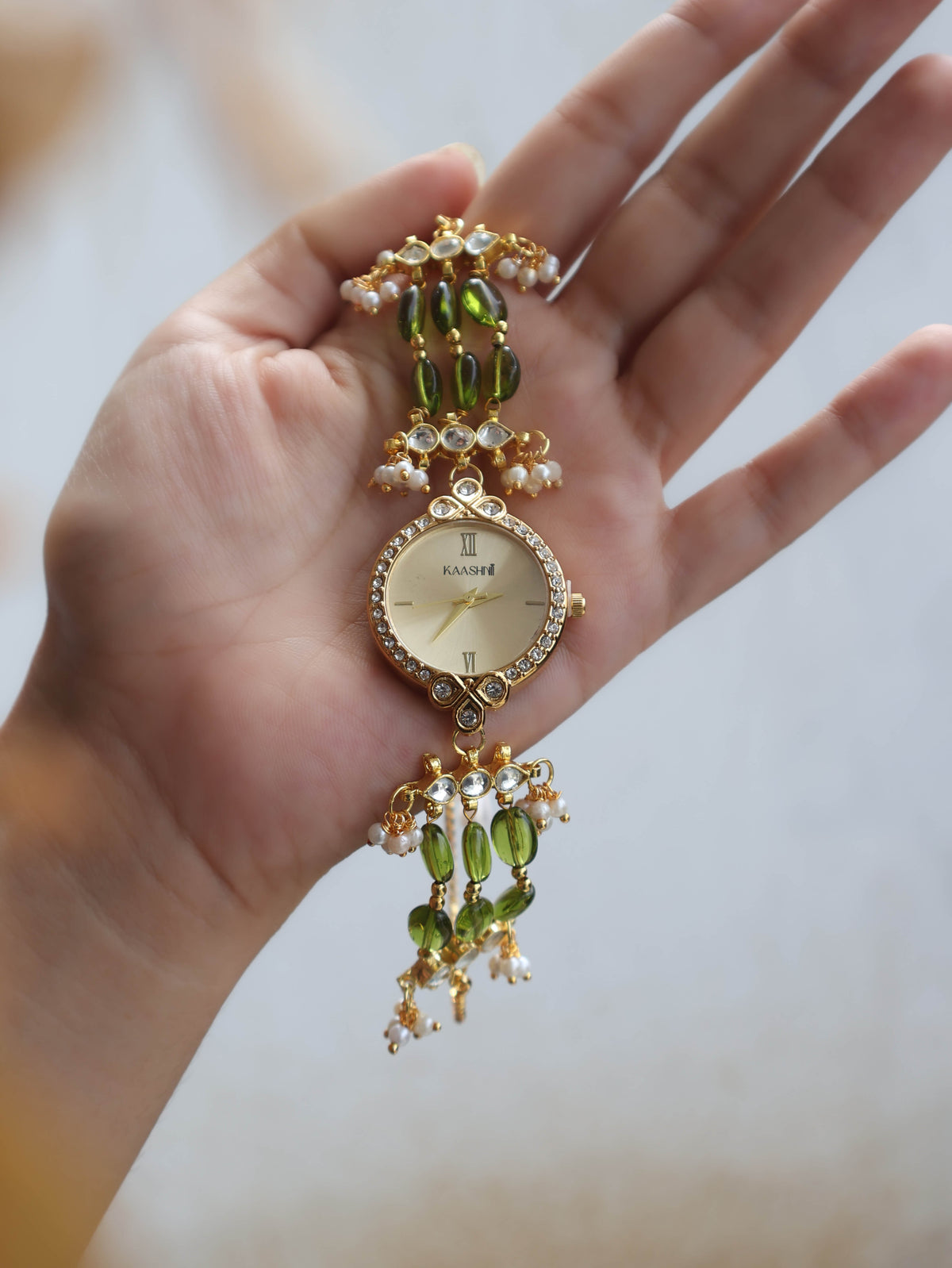 Canna Kundan Pearl Wrist Watch