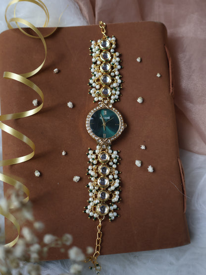 Aveline Kundan Wrist Watch