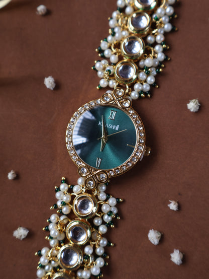 Aveline Kundan Wrist Watch