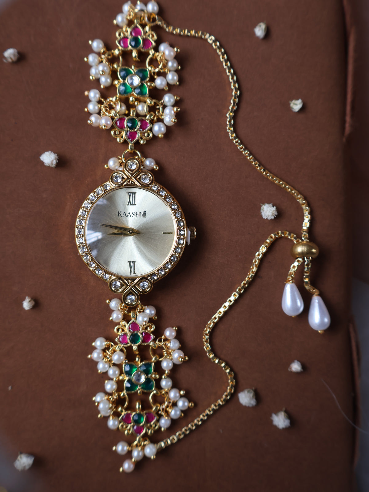 Aviva Pink Kundan Wrist Watch