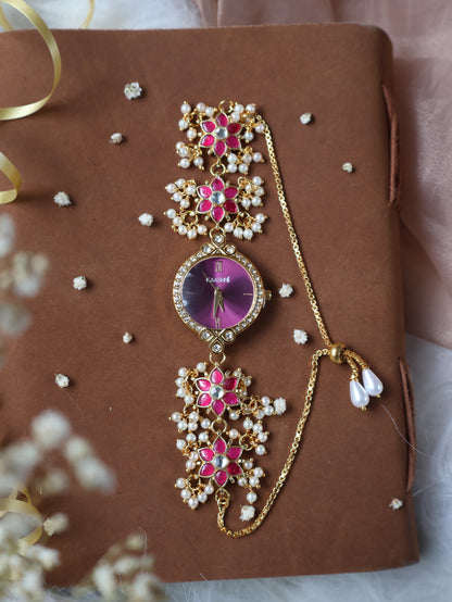 Lego Purple Kundan Wrist Watch