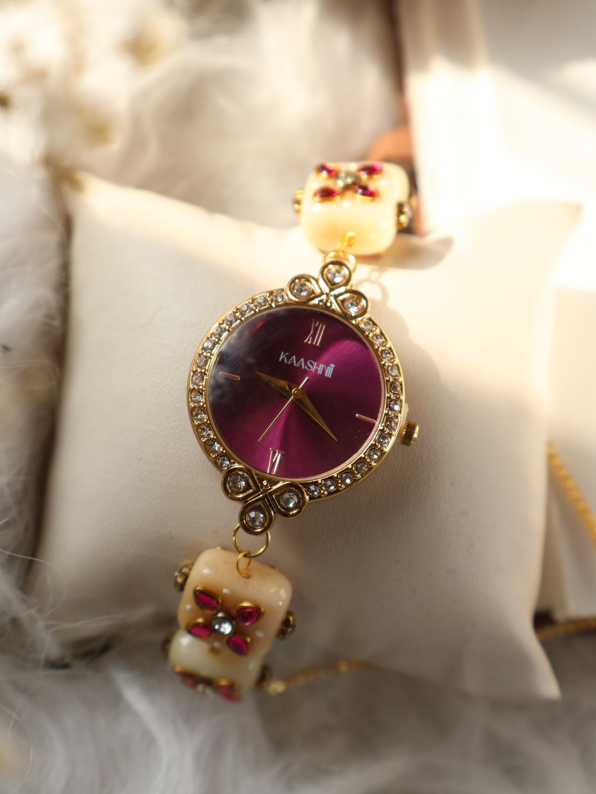 Katniss Kundan Wrist Watch