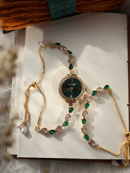 Danica Polki Wrist Watch & Bracelet Set