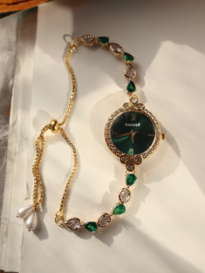 Danica Polki Wrist Watch & Bracelet Set