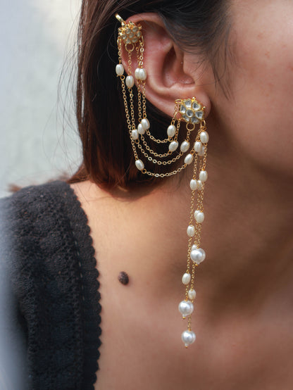 Dhanvi Kundan Earcuff Earrings