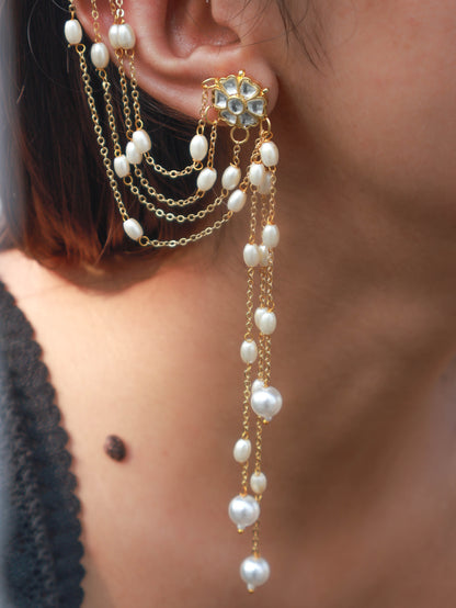 Dhanvi Kundan Earcuff Earrings