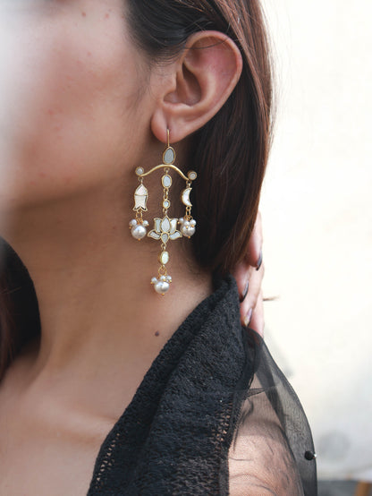 Mave Pearl Kundan Earrings
