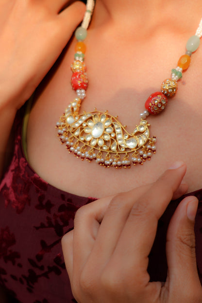 Ikdanta Multicolored Kundan Necklace