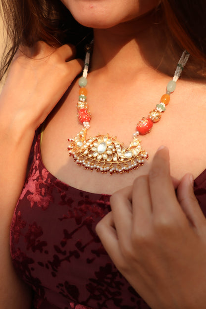Ikdanta Multicolored Kundan Necklace