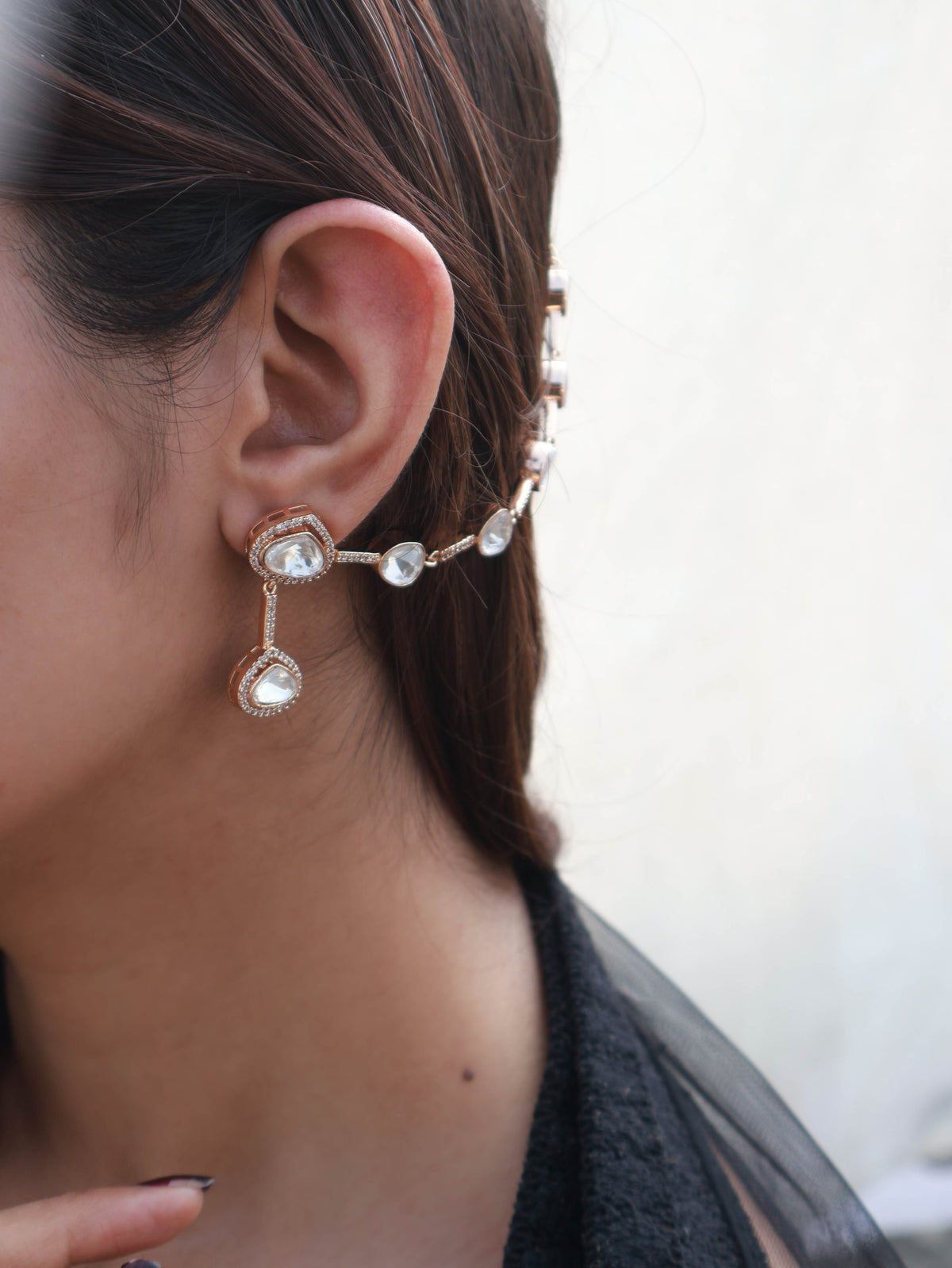 Lexie Polki Earchain Earrings