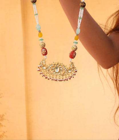 Ikdanta Multicolored Kundan Necklace