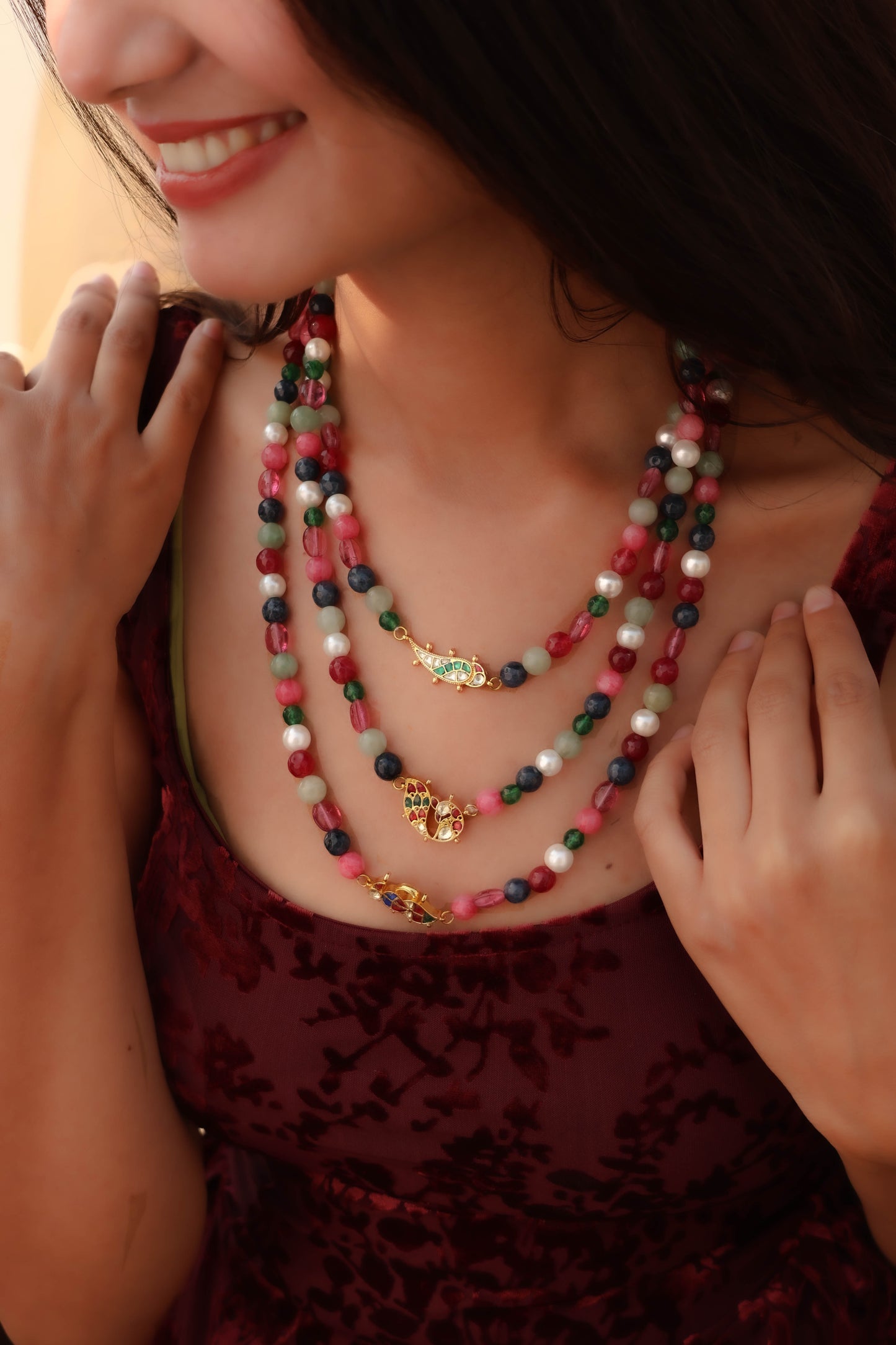 Lily peacock Layered Kundan Necklace