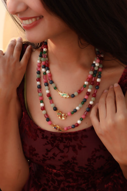 Lily peacock Layered Kundan Necklace