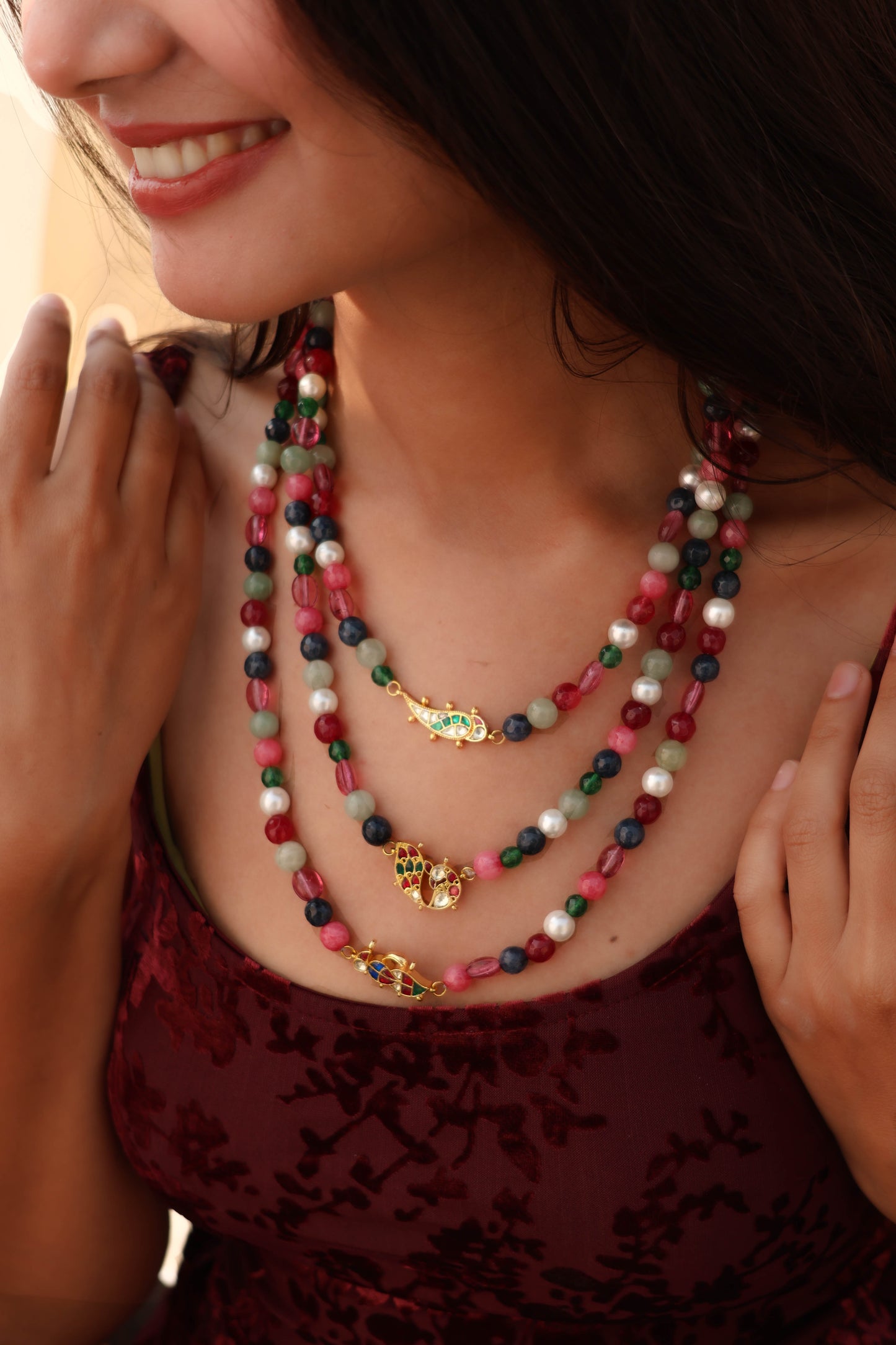 Lily peacock Layered Kundan Necklace